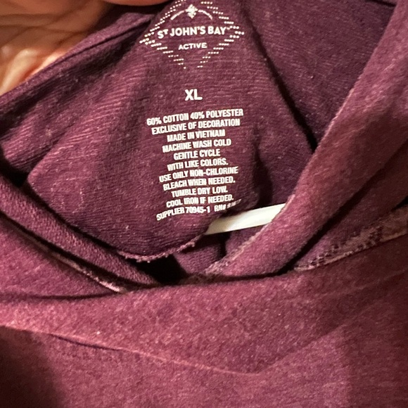 St. John’s Bay | Women’s Hooded Long Sleeve Shirt | Plum Purple | XL - Picture 3 of 3